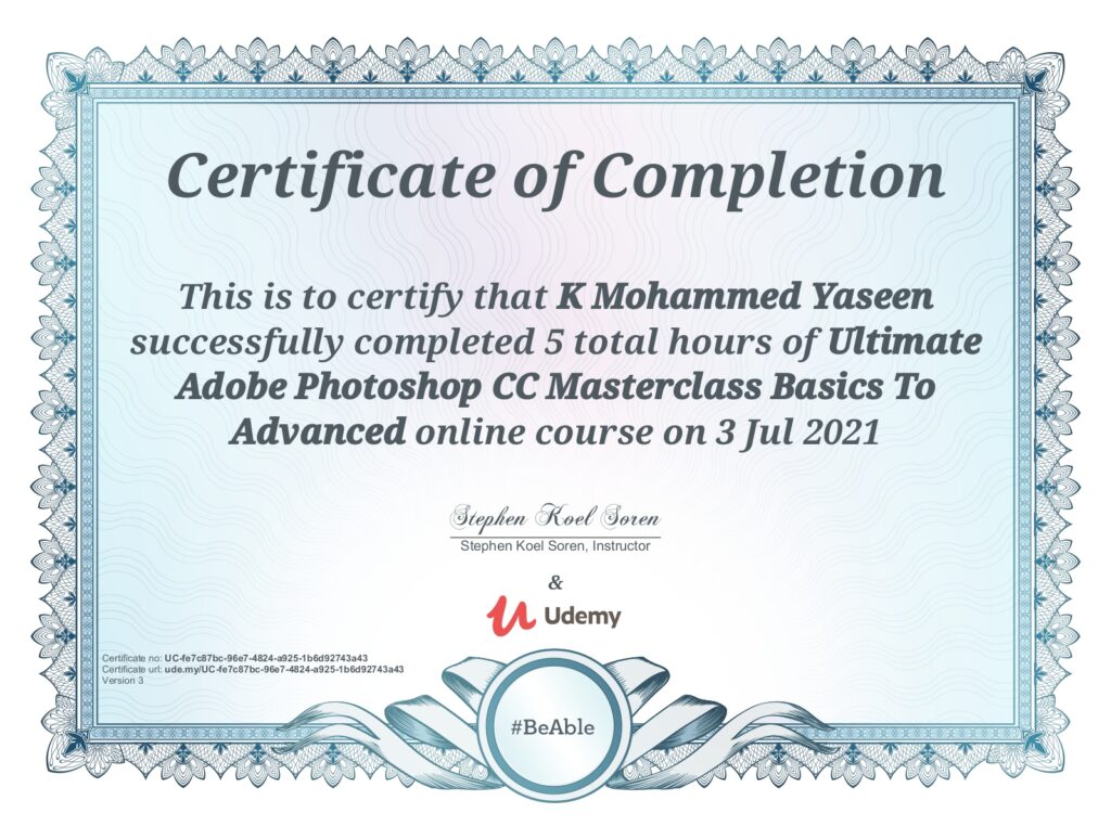 adobe photoshop certificate- kmydigital